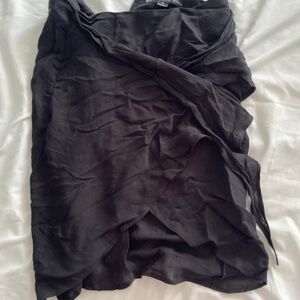 Black linen sarong skirt size small